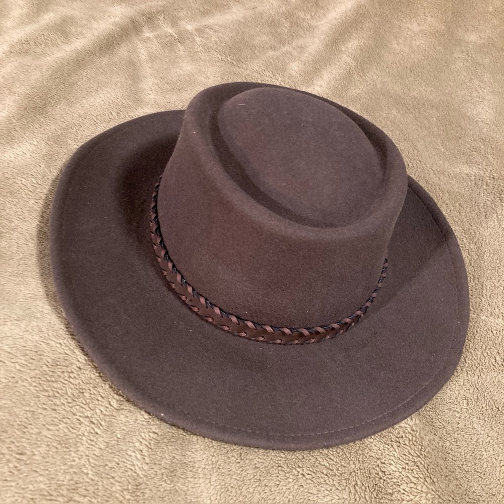 NWOT Broner Vintage 80s Fedora 100% Wool Brown Size L Large